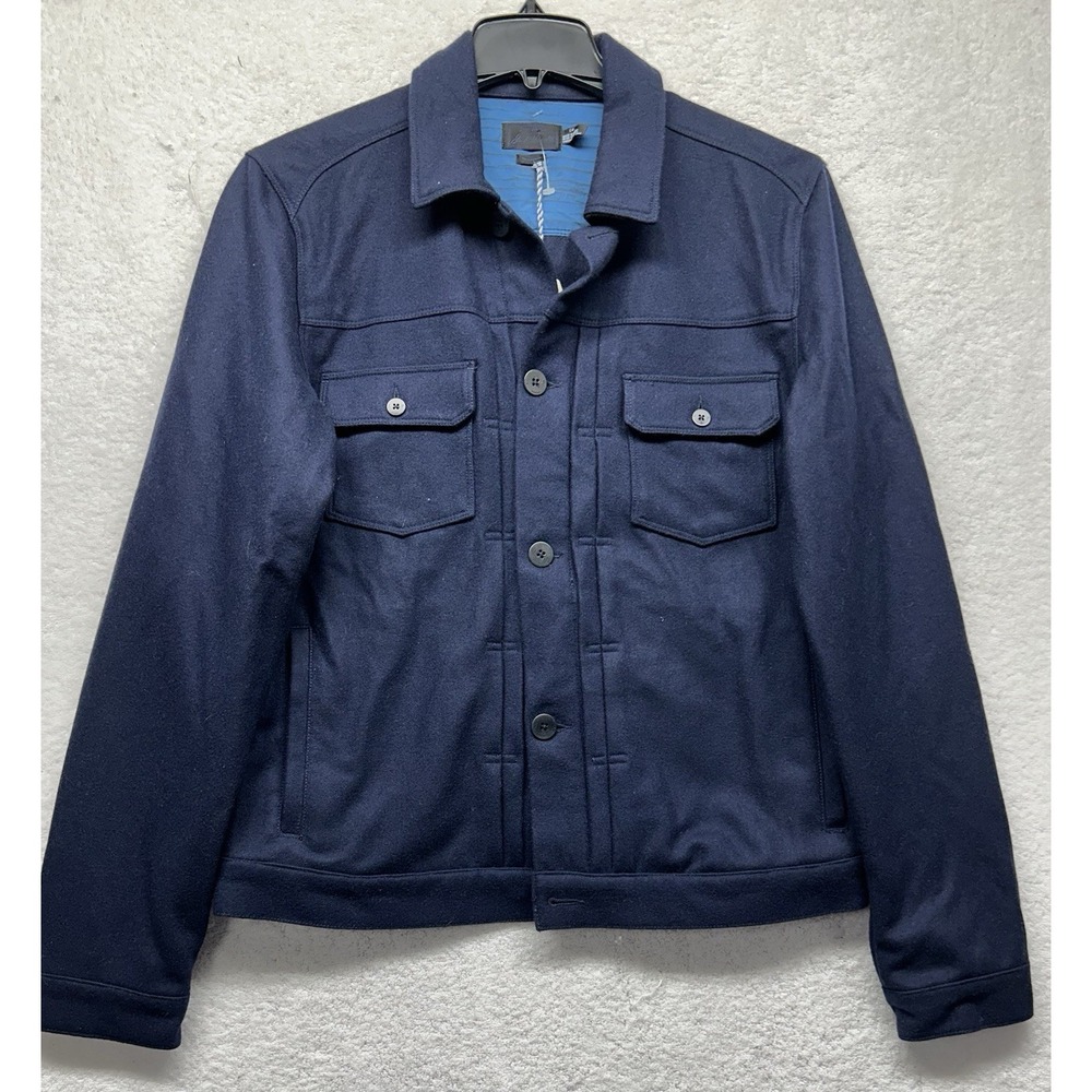 Converse Womens Size L Blue Jack Purcell Wool Blend Button Up Jacket New - Picture 1 of 7